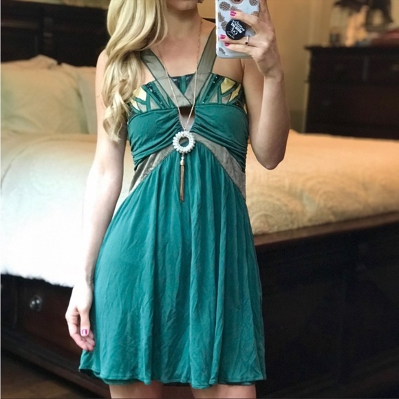 Marciano Dresses & Skirts - MARCIANO dark green SILK dress